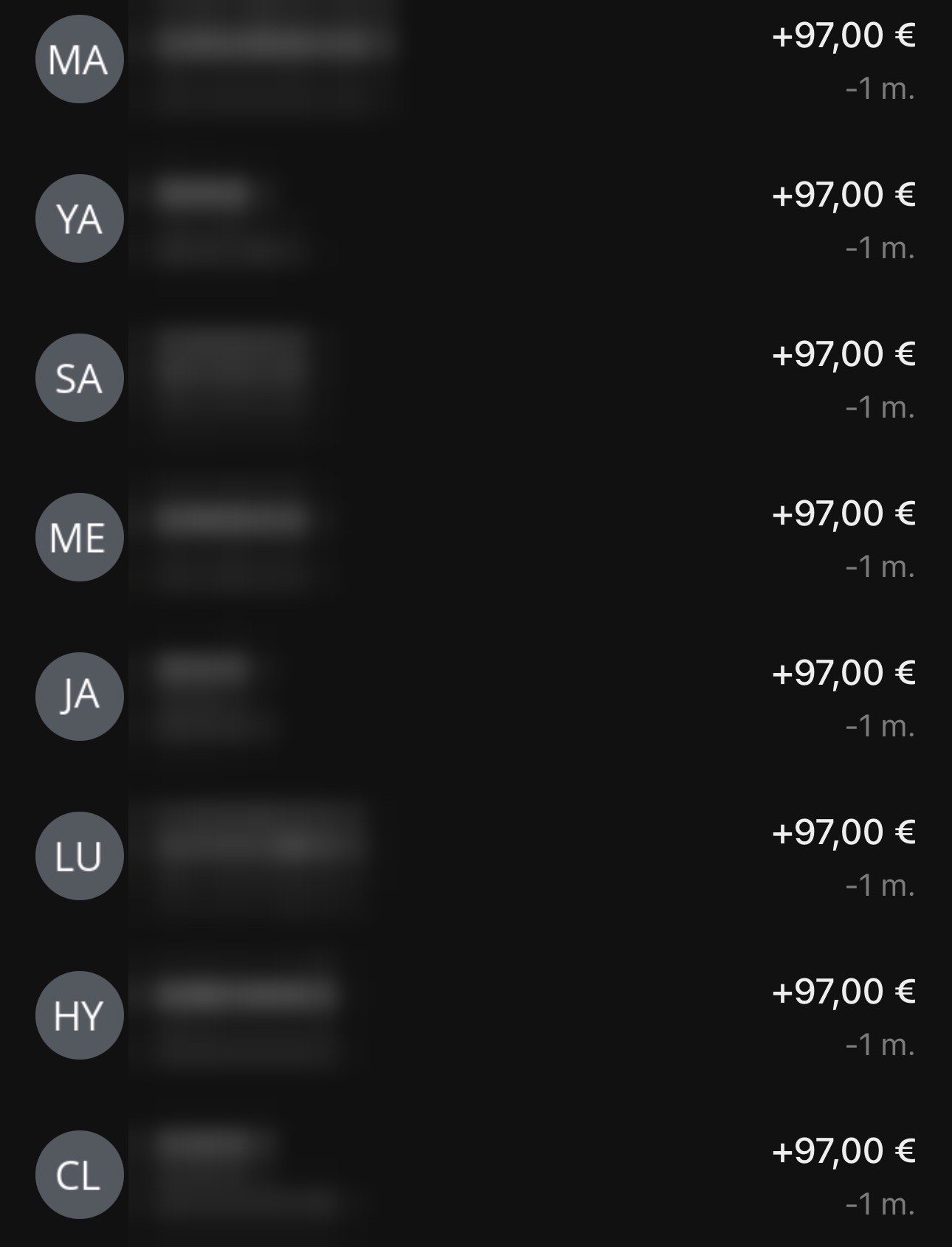Paiements reçus